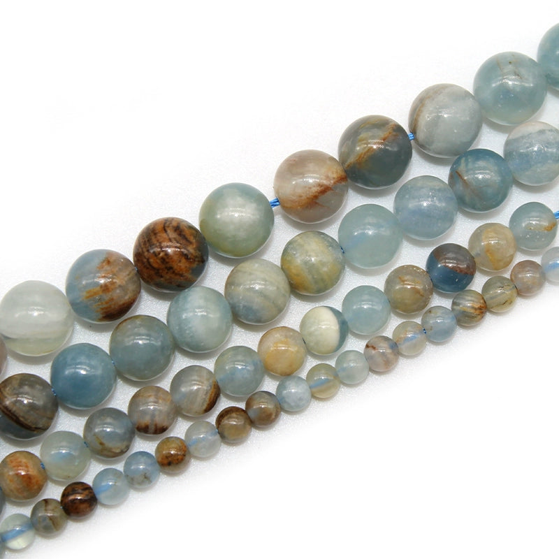 Calcite loose beads round beads diy hand-woven bracelet