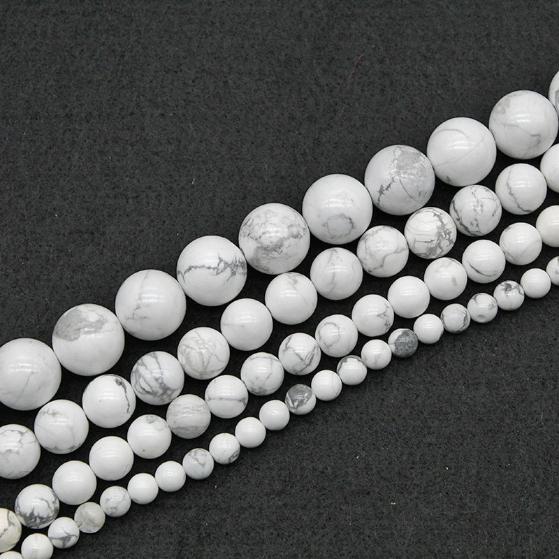 Natural white turquoise DIY hand-woven round beads