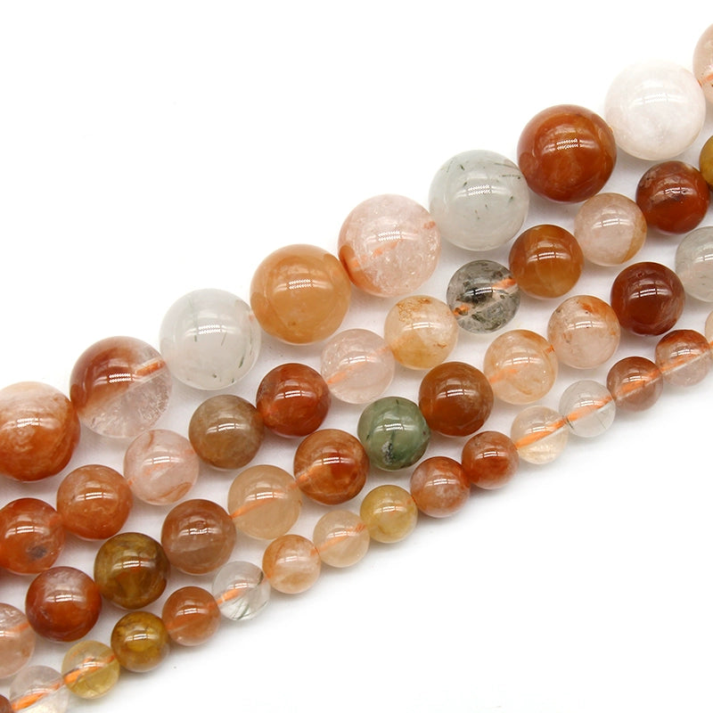 Natural Stone Red Rabbit Fur Loose Beads DIY Hand-woven Bracelet