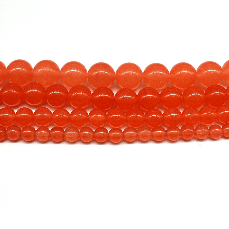 Orange Red Chalcedony Sparse Beads Round Beads Semi-Finished Diy Hand-Made Beaded Crystal Jade Bracelets And Necklace Jewelry For Men And Women
