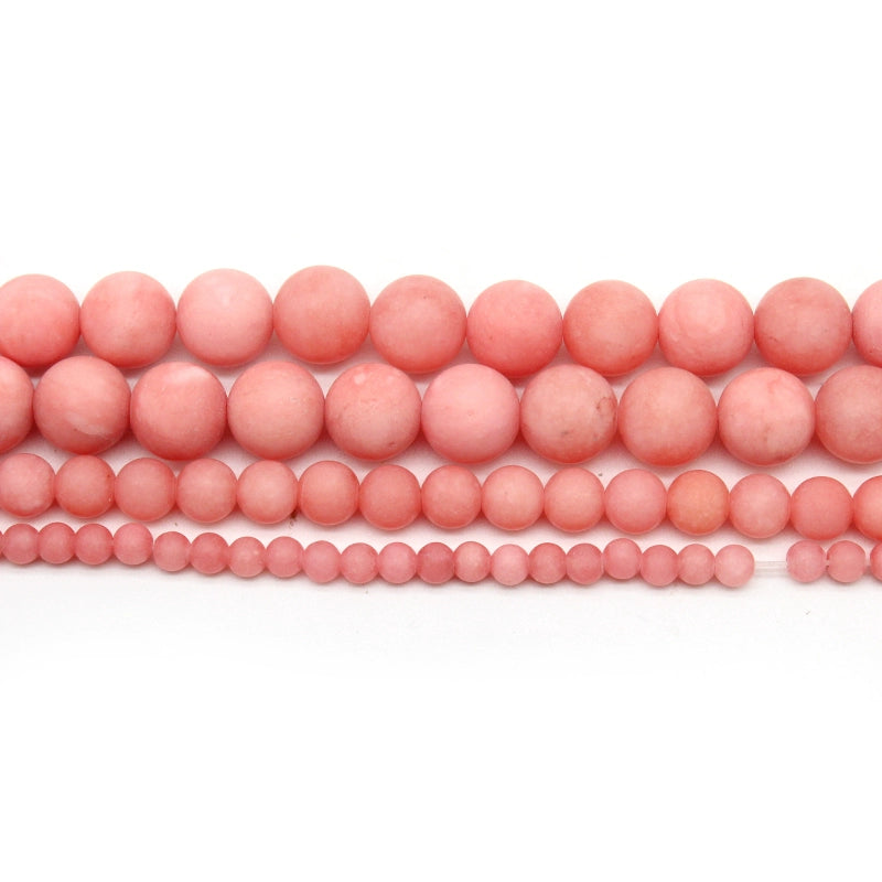 Frosted matte red chalcedony loose beads DIY hand-woven crystal agate