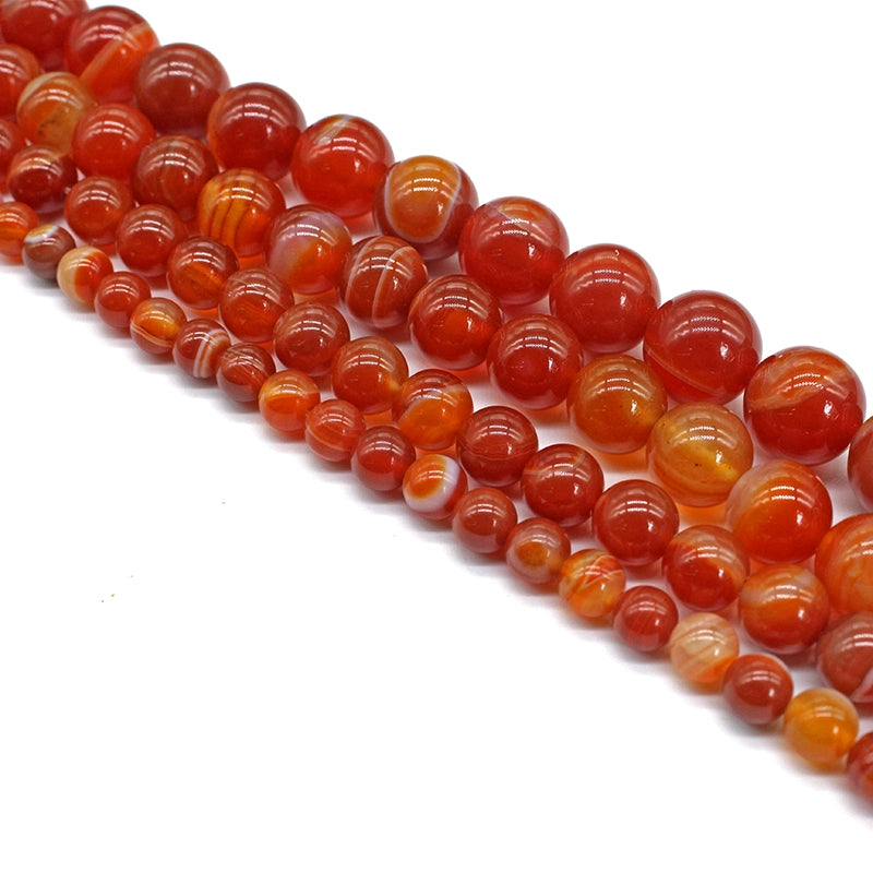 Line red agate loose beads crystal chalcedony agate accessories