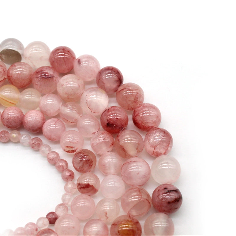 Blood red cracked Persian chalcedony stone loose bead necklace semi-finished product