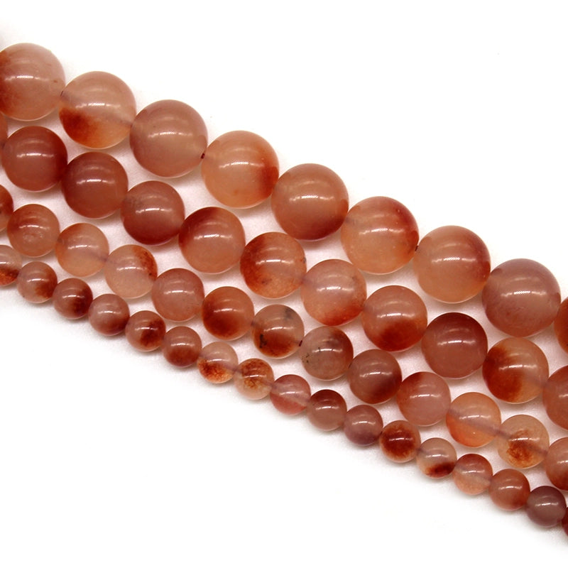Orange-red floating flower chalcedony crystal jade DIY handmade weaving beads
