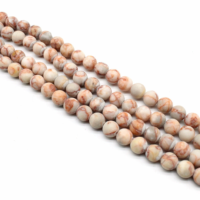 Frosted matte red network stone loose crystal beads for DIY hand-woven materials