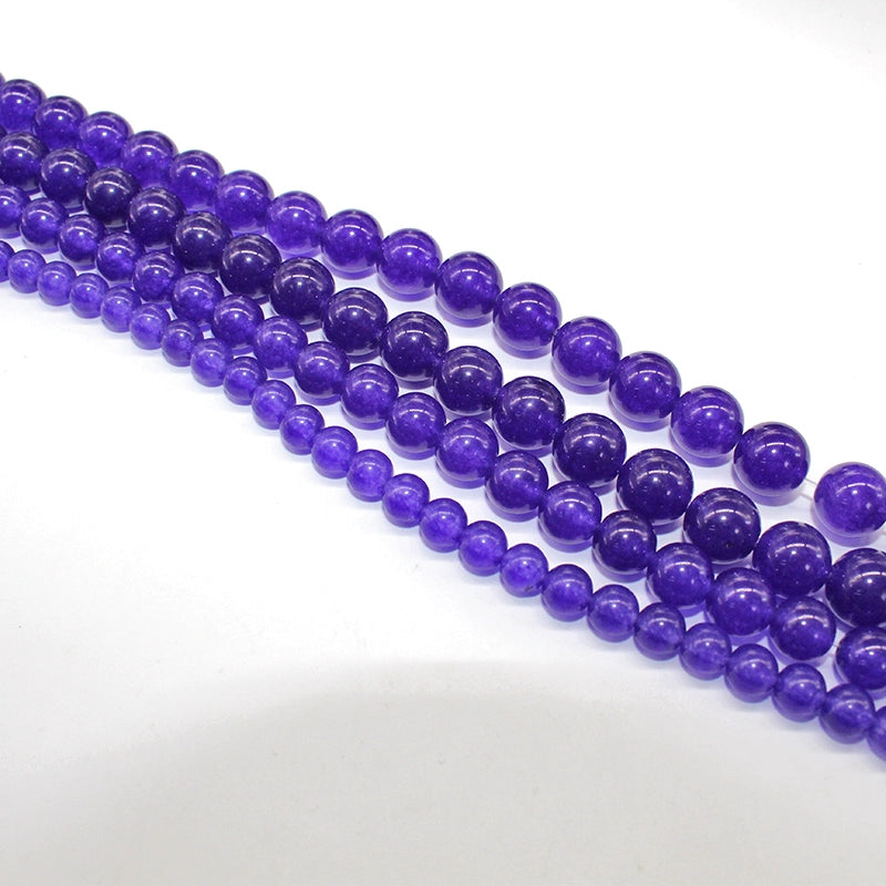 Purple chalcedony loose beads crystal jade semi-finished product DIY hand-woven beads