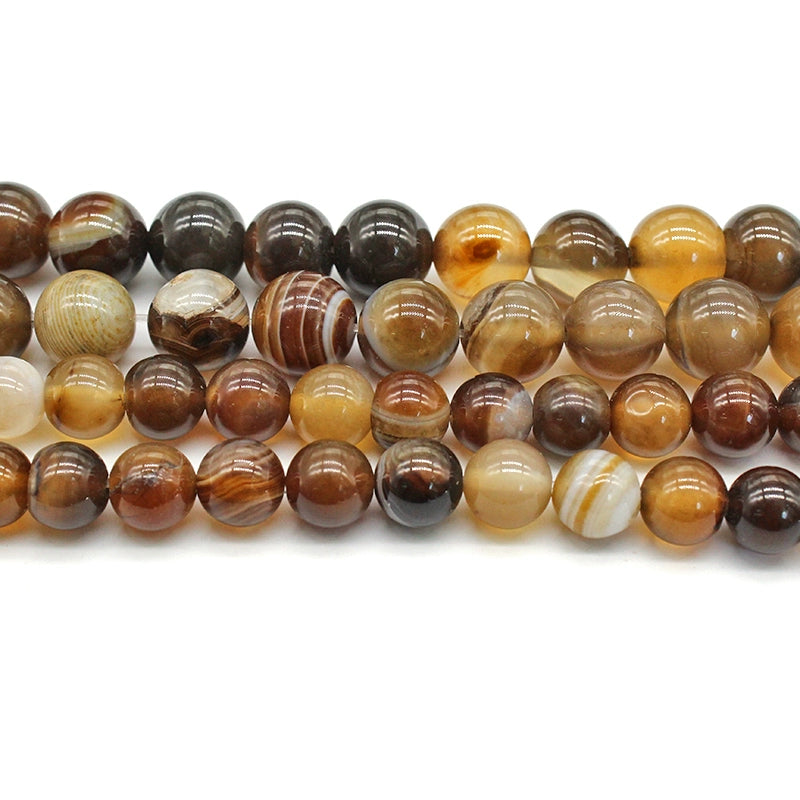 Coffee line agate loose beads DIY hand-woven materials