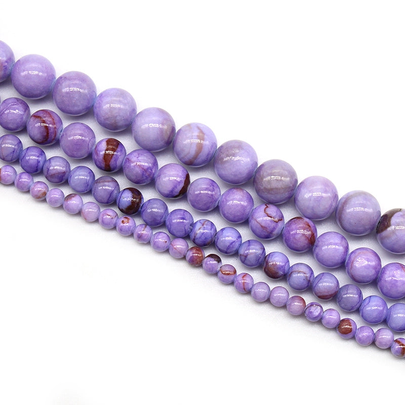 Optimized purple striped Persian jade loose beads DIY hand-woven beads