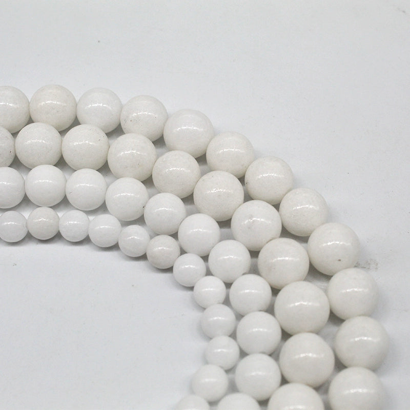 Porcelain white stone loose beads DIY hand-woven material