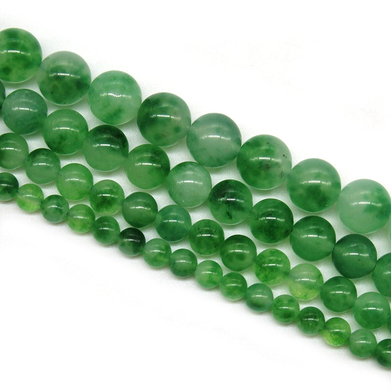 Green floating flower chalcedony loose beads DIY handmade bracelet