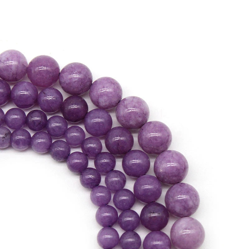 Optimized purple spodumene loose beads round beads DIY hand-woven bracelet