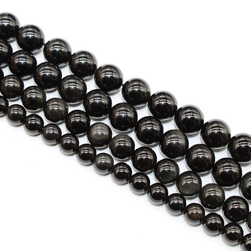 Natural stone color obsidian loose beads DIY hand-woven materials crystal