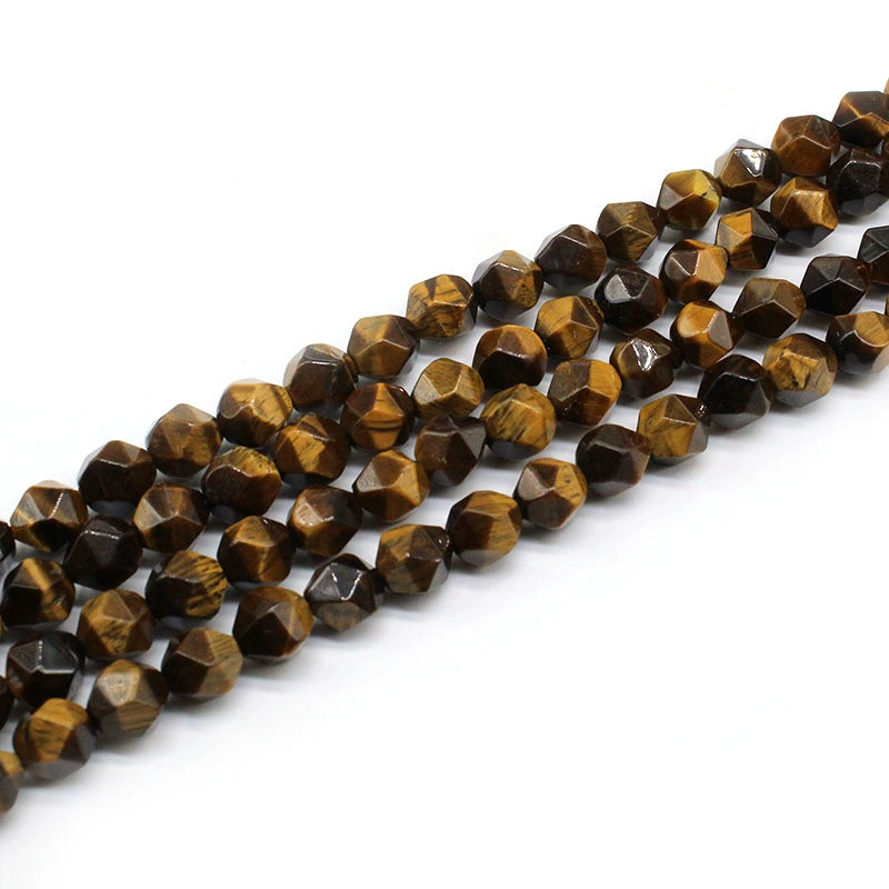 Large cut yellow tiger eye loose beads bracelet