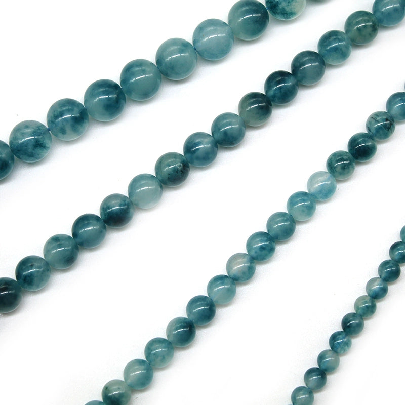 Blue floating flower chalcedony loose beads DIY handmade bracelet