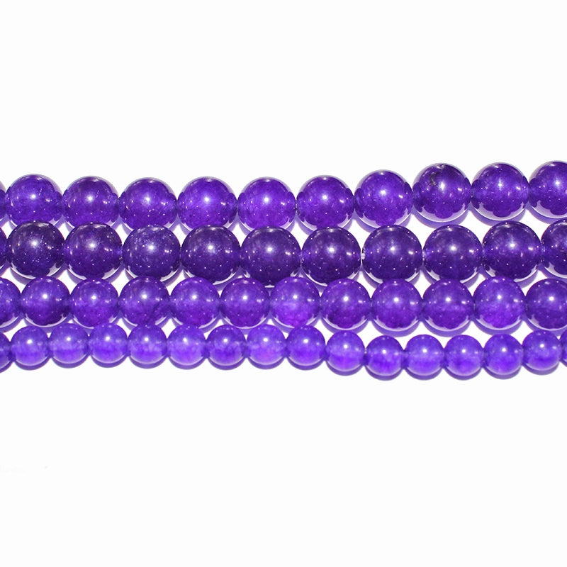 Purple chalcedony loose beads crystal jade semi-finished product DIY hand-woven beads