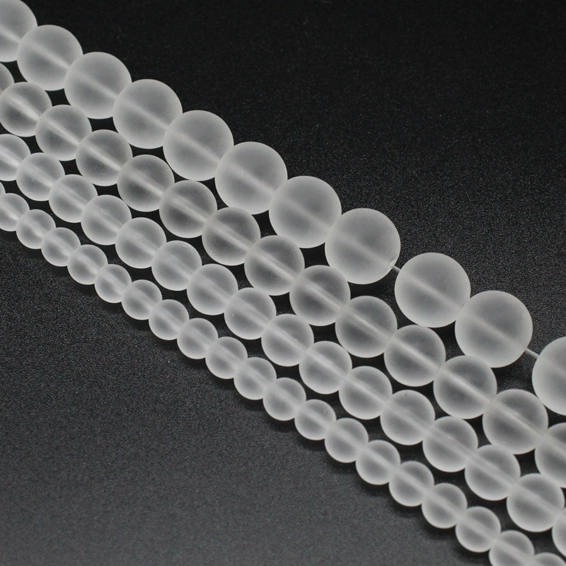 Frosted matte white glass loose beads DIY hand-woven materials