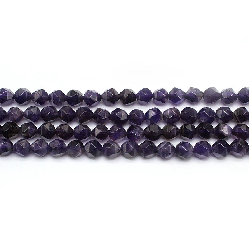 Large cut natural Brazilian amethyst loose beads