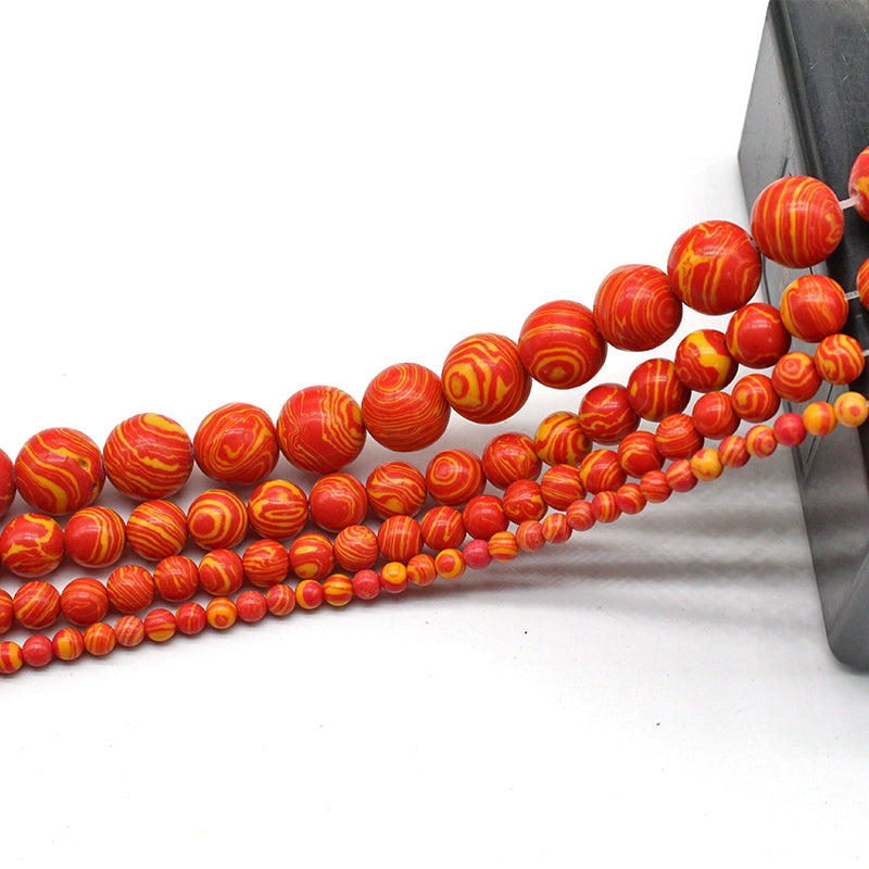 Synthetic red malachite loose beads diy hand-woven beads