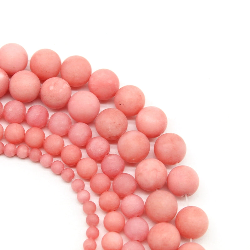 Frosted matte red chalcedony loose beads DIY hand-woven crystal agate