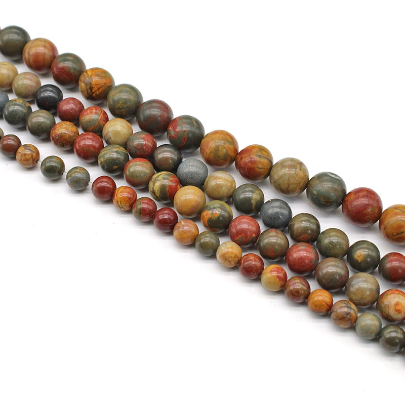 Natural Picasso loose beads round beads