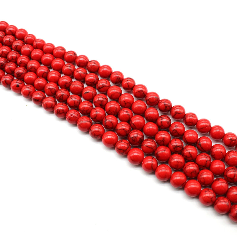 Synthetic red turquoise loose beads diy hand-woven material
