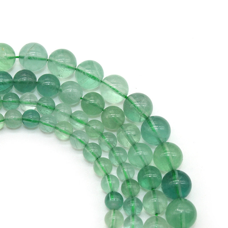 Green fluorite loose beads round beads DIY hand-woven