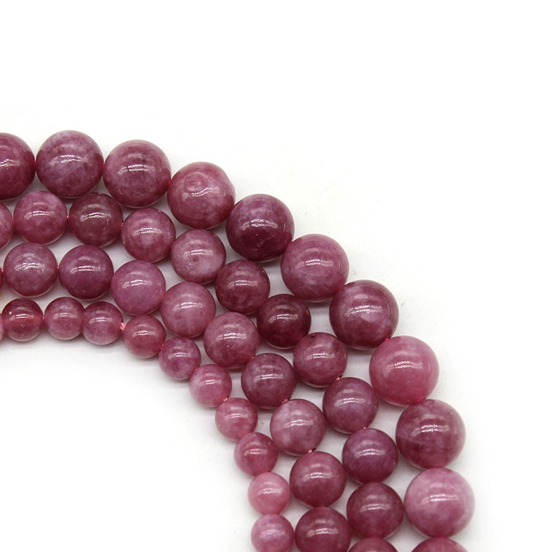 Purple peach chalcedony round beads DIY hand-woven bracelet