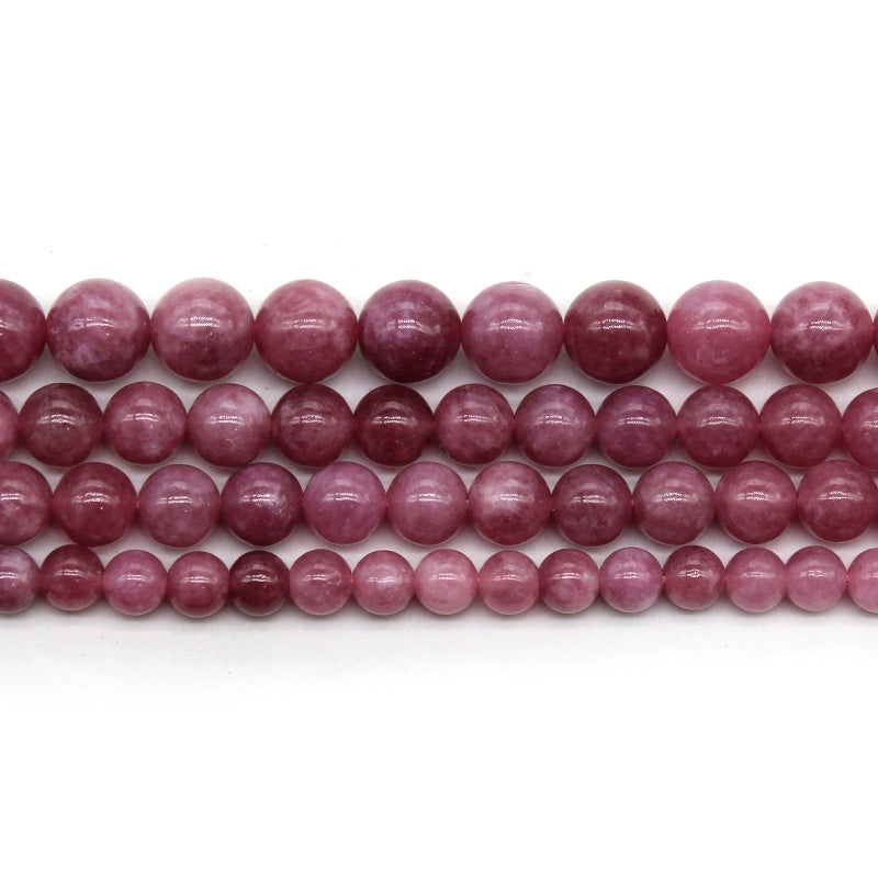 Purple peach chalcedony round beads DIY hand-woven bracelet