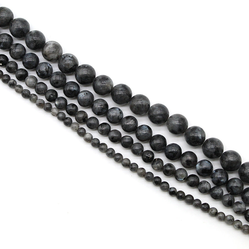 Black flash stone loose beads DIY handmade materials