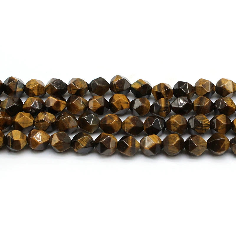 Large cut yellow tiger eye loose beads bracelet