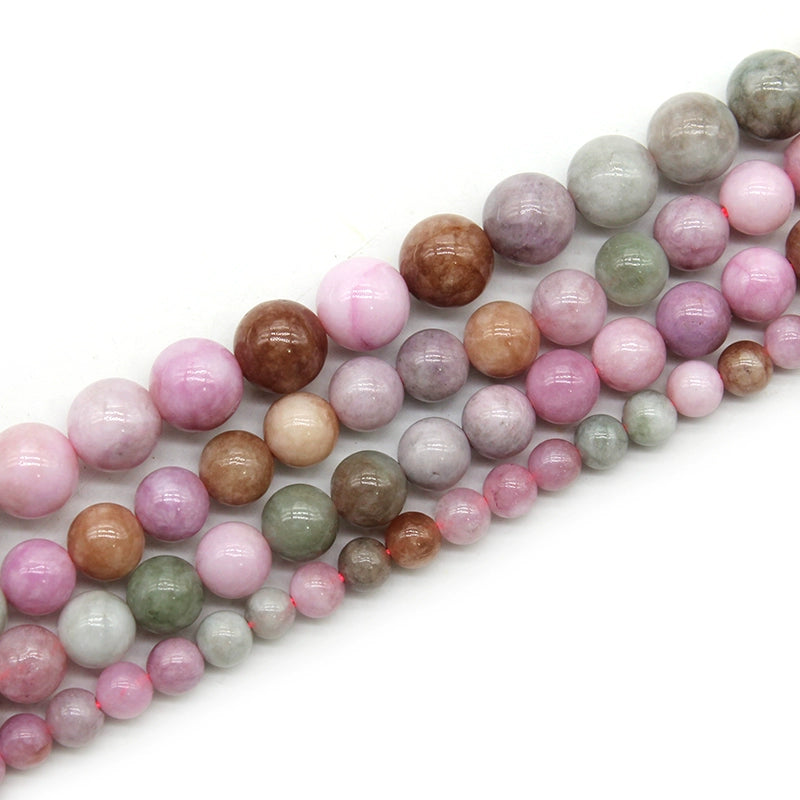 Colored jade loose beads round beads semi-finished products