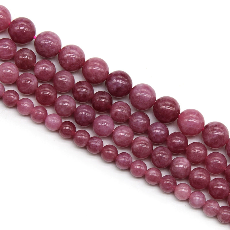 Purple peach chalcedony round beads DIY hand-woven bracelet