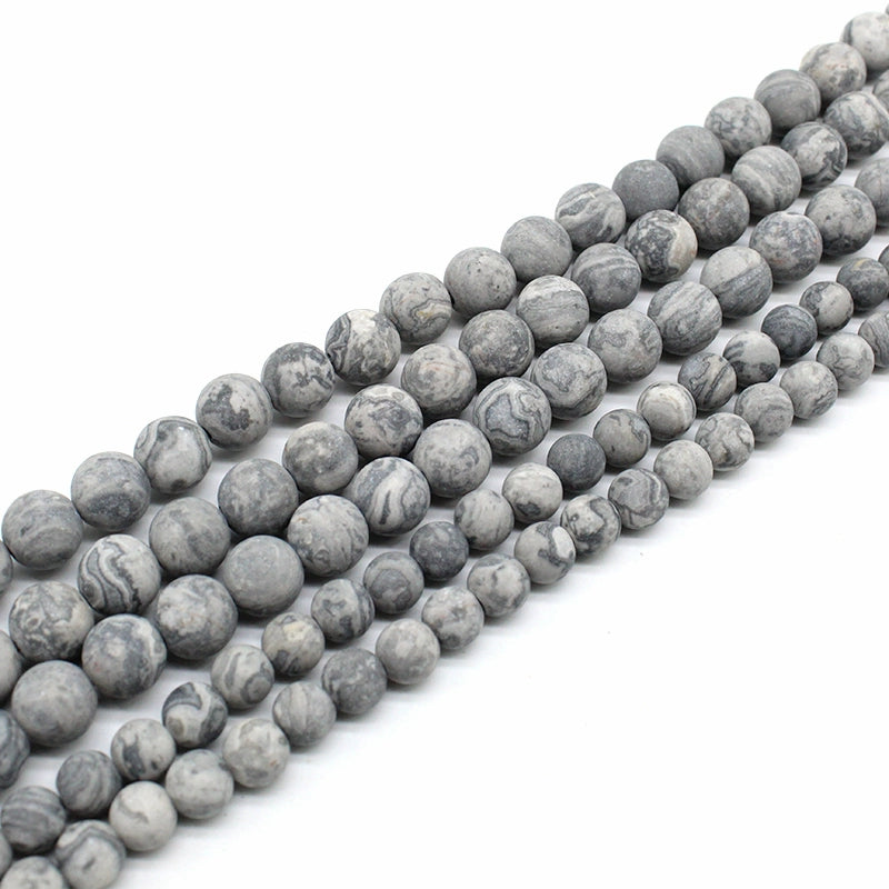 Frosted Map Stone Loose Beads Round Beads Diy Hand-Woven Men And Women Bracelets And Jewelry Crystal Agate Accessories