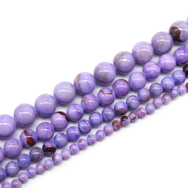 Optimized purple striped Persian jade loose beads DIY hand-woven beads