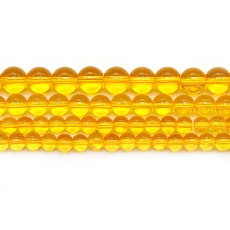 Yellow glass beads loose beads round beads DIY hand-woven bracelet