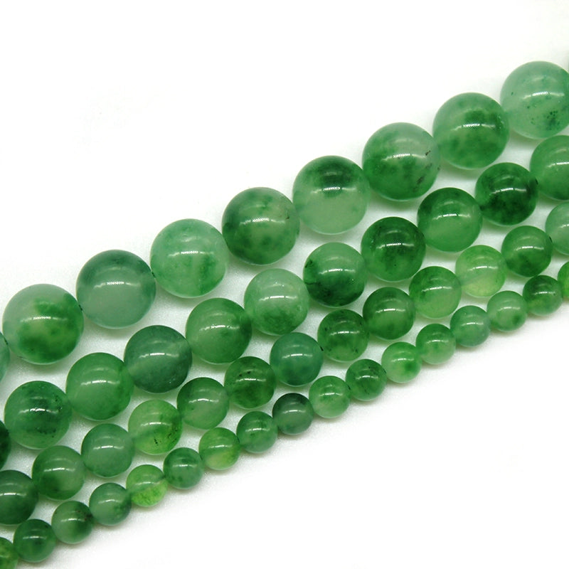Green floating flower chalcedony loose beads DIY handmade bracelet