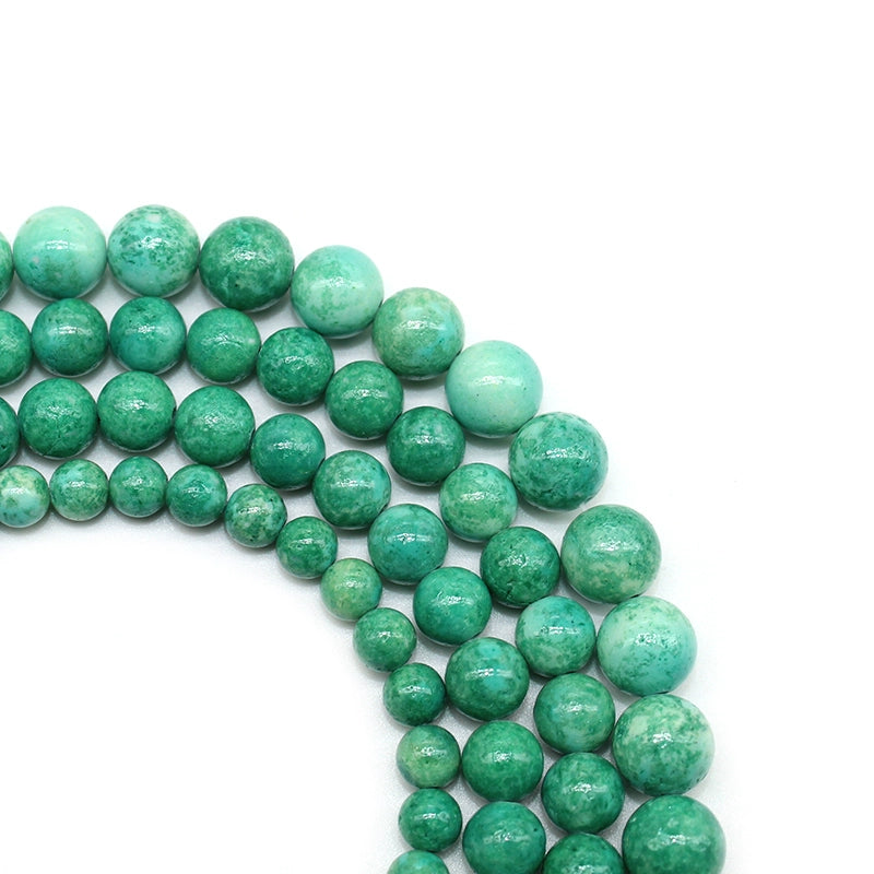Synthetic green fossil loose beads DIY hand-woven bracelet