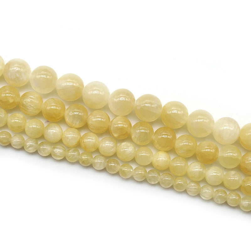 Cracked gold jade loose bead necklace semi-finished product