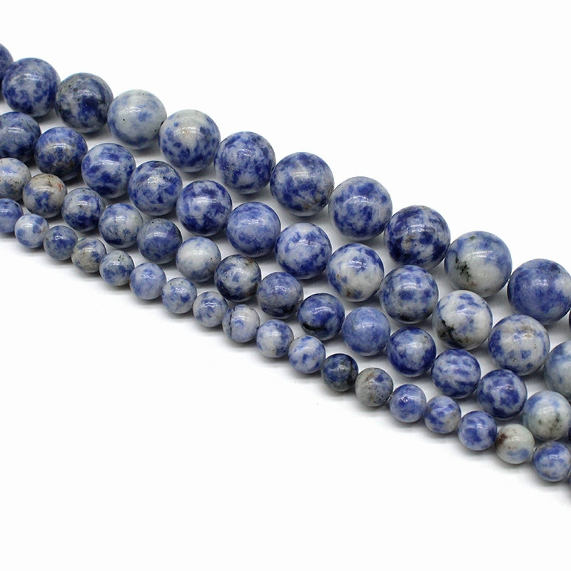 Blue dot stone round beads DIY hand-woven materials