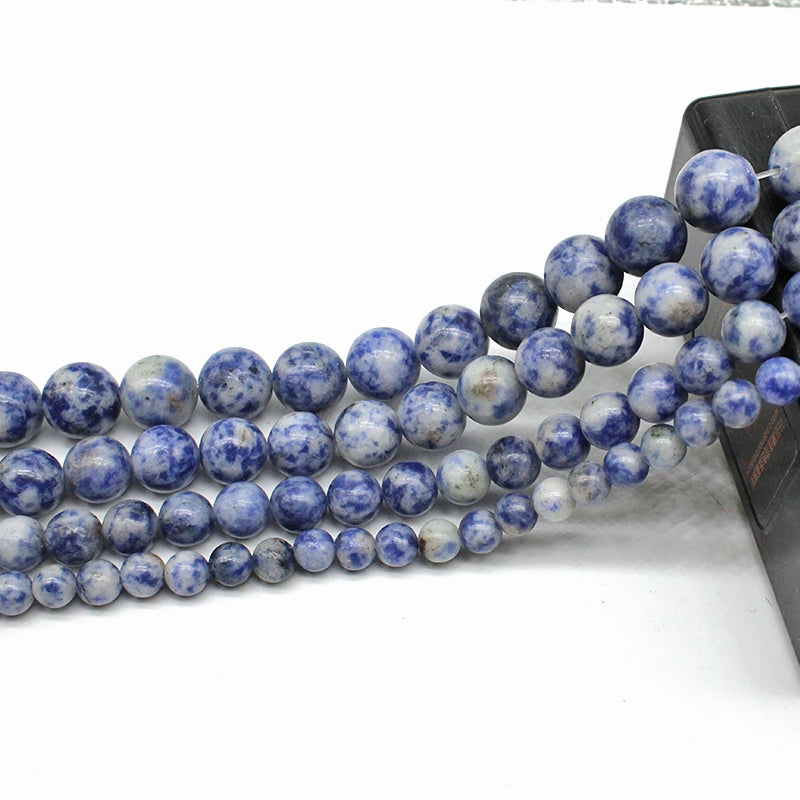 Blue dot stone round beads DIY hand-woven materials