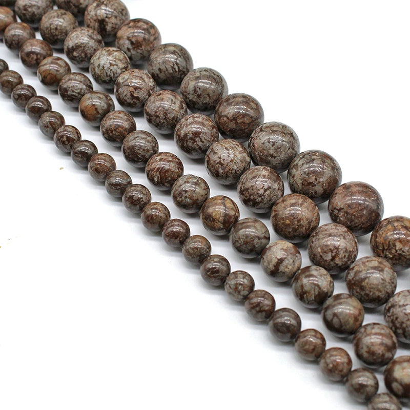 Natural snowflake stone loose beads diy hand-woven crystal material