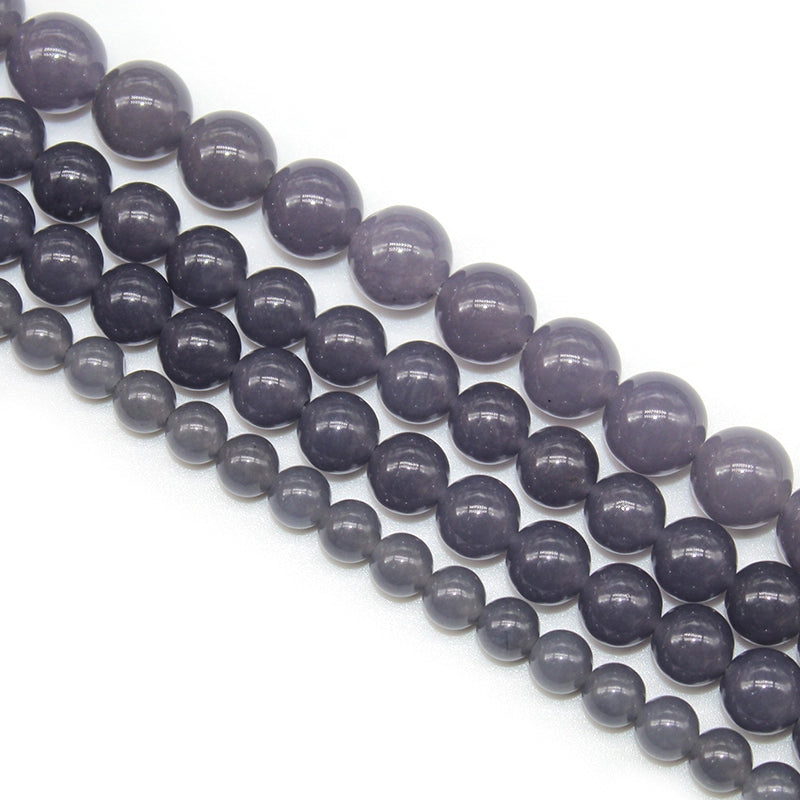 Optimized gray chalcedony loose beads round beads DIY handmade woven bracelet
