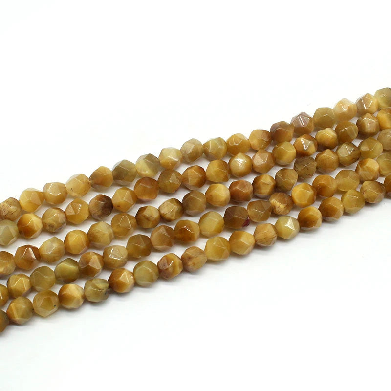 Large cut gold tiger eye loose beads bracelet