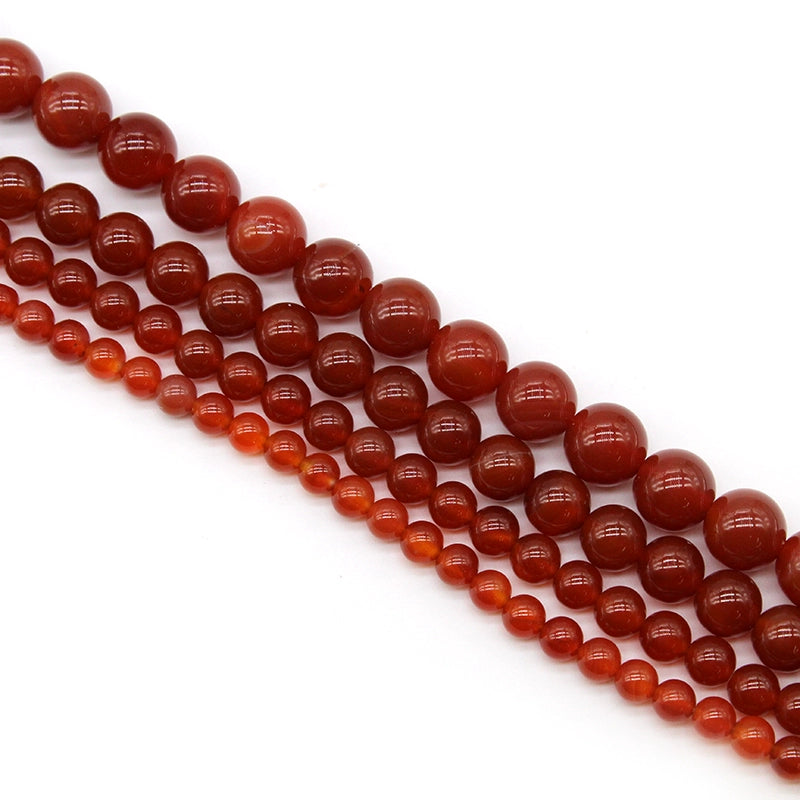 Natural stone red agate loose beads