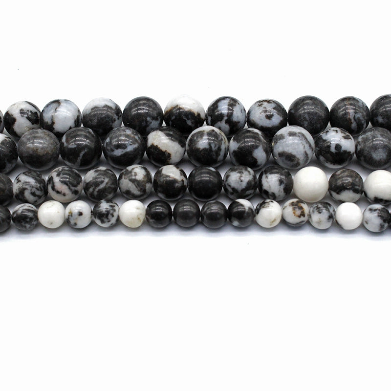 Black and white zebra stone loose beads DIY hand-woven materials