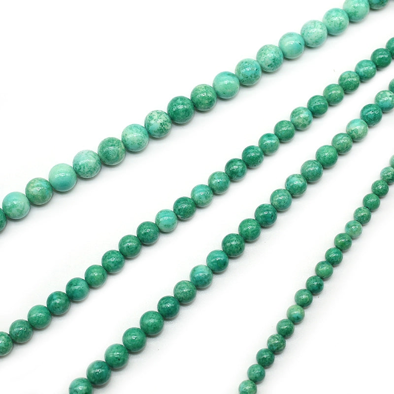 Synthetic green fossil loose beads DIY hand-woven bracelet