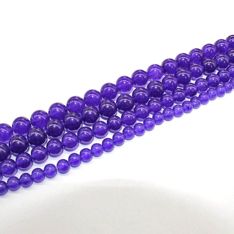 Purple chalcedony loose beads crystal jade semi-finished product DIY hand-woven beads