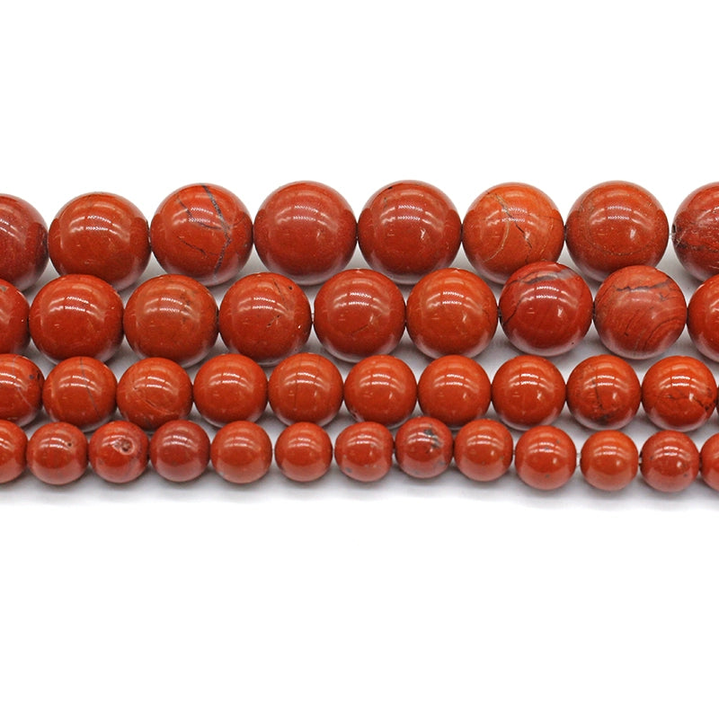 Red stone loose beads round beads DIY hand-woven materials