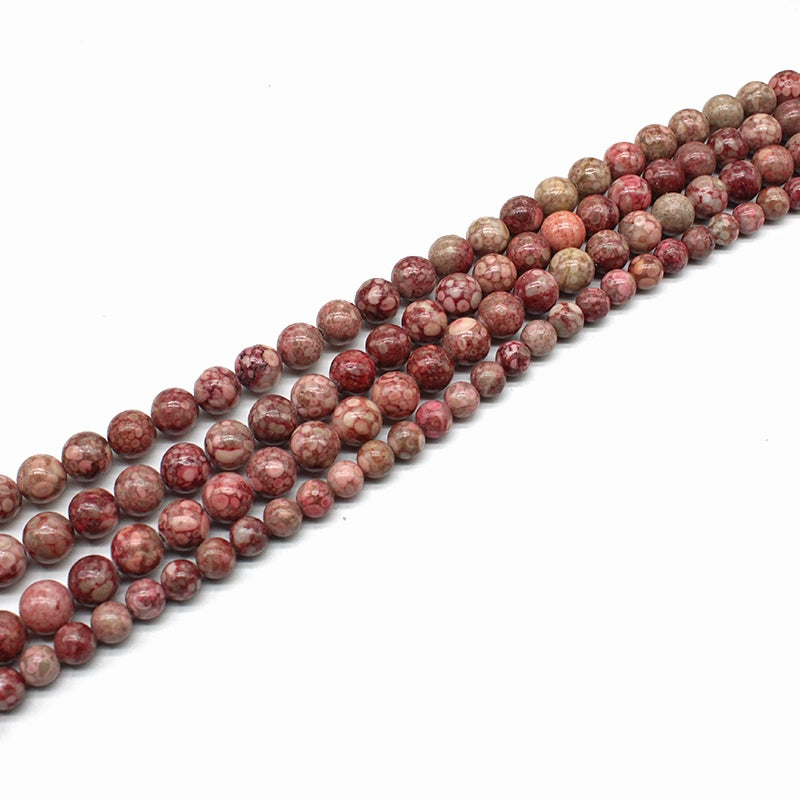 Red chrysanthemum loose beads diy hand-woven round beads