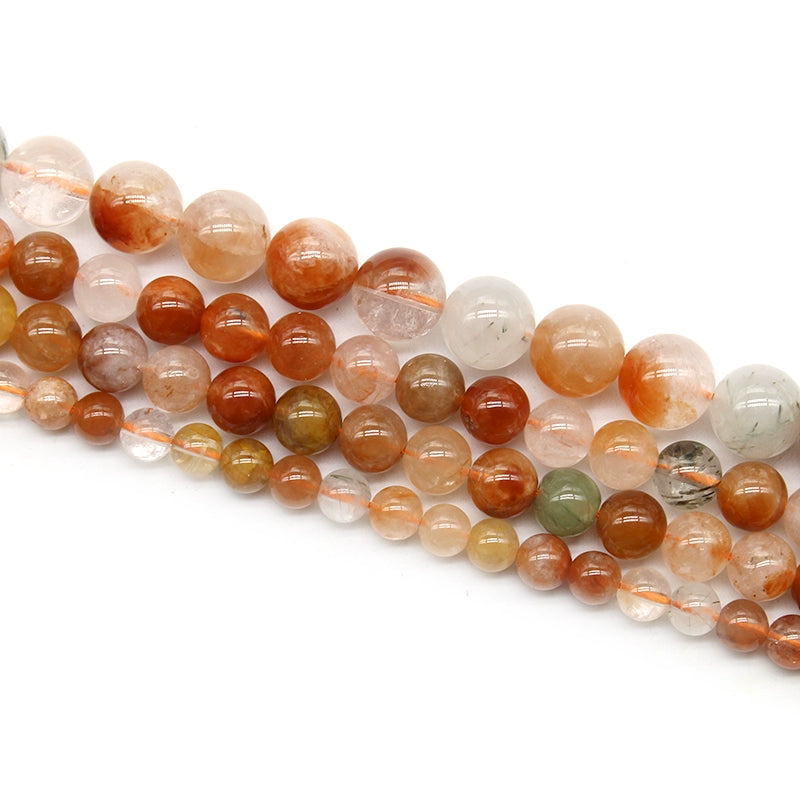 Natural Stone Red Rabbit Fur Loose Beads DIY Hand-woven Bracelet